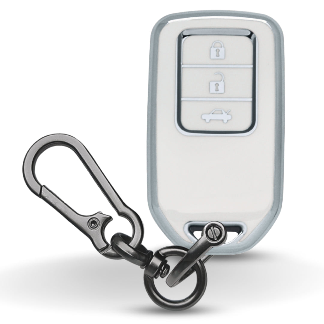 Honda Silver Line TPU Key Cover with Keychain