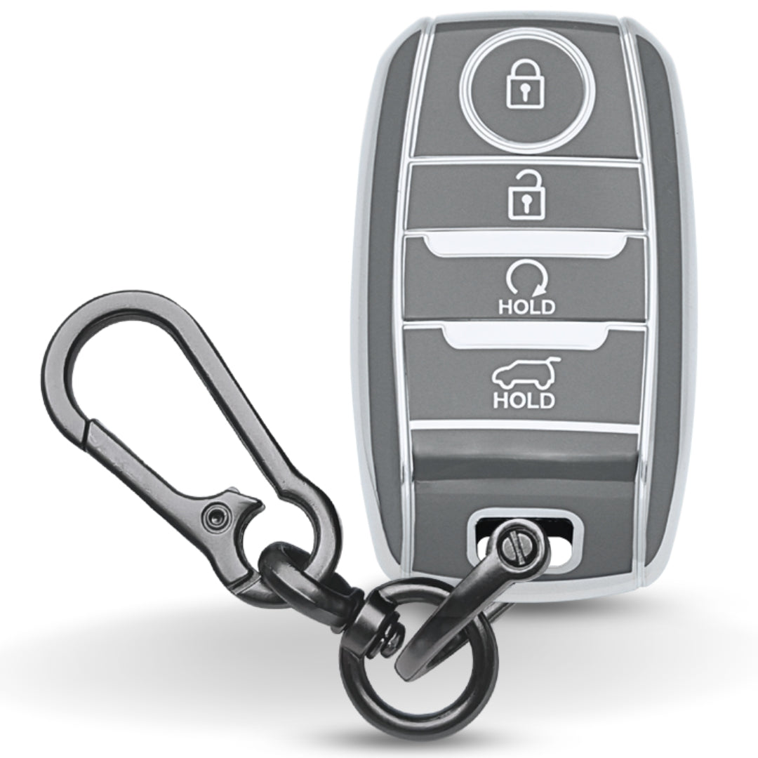 Kia Silver Line TPU Key Cover with Keychain