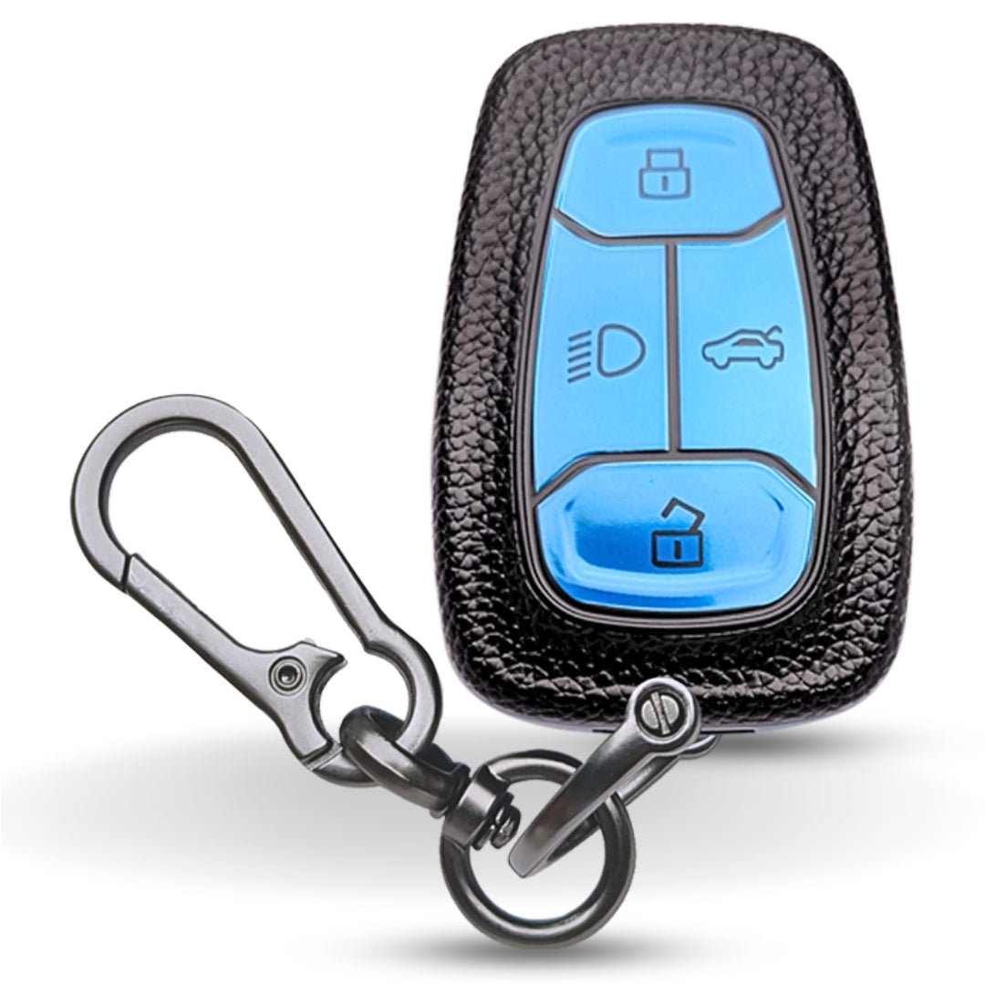 Tata TPU Leather Key Cover with Keychain (Type 1)