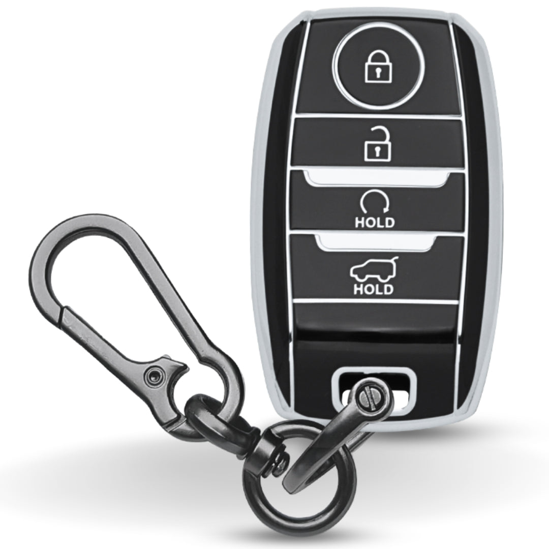 Kia Silver Line TPU Key Cover with Keychain
