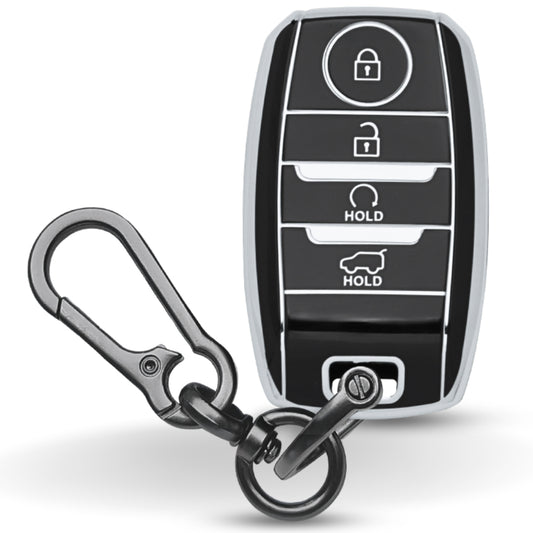 Kia Silver Line TPU Key Cover with Keychain