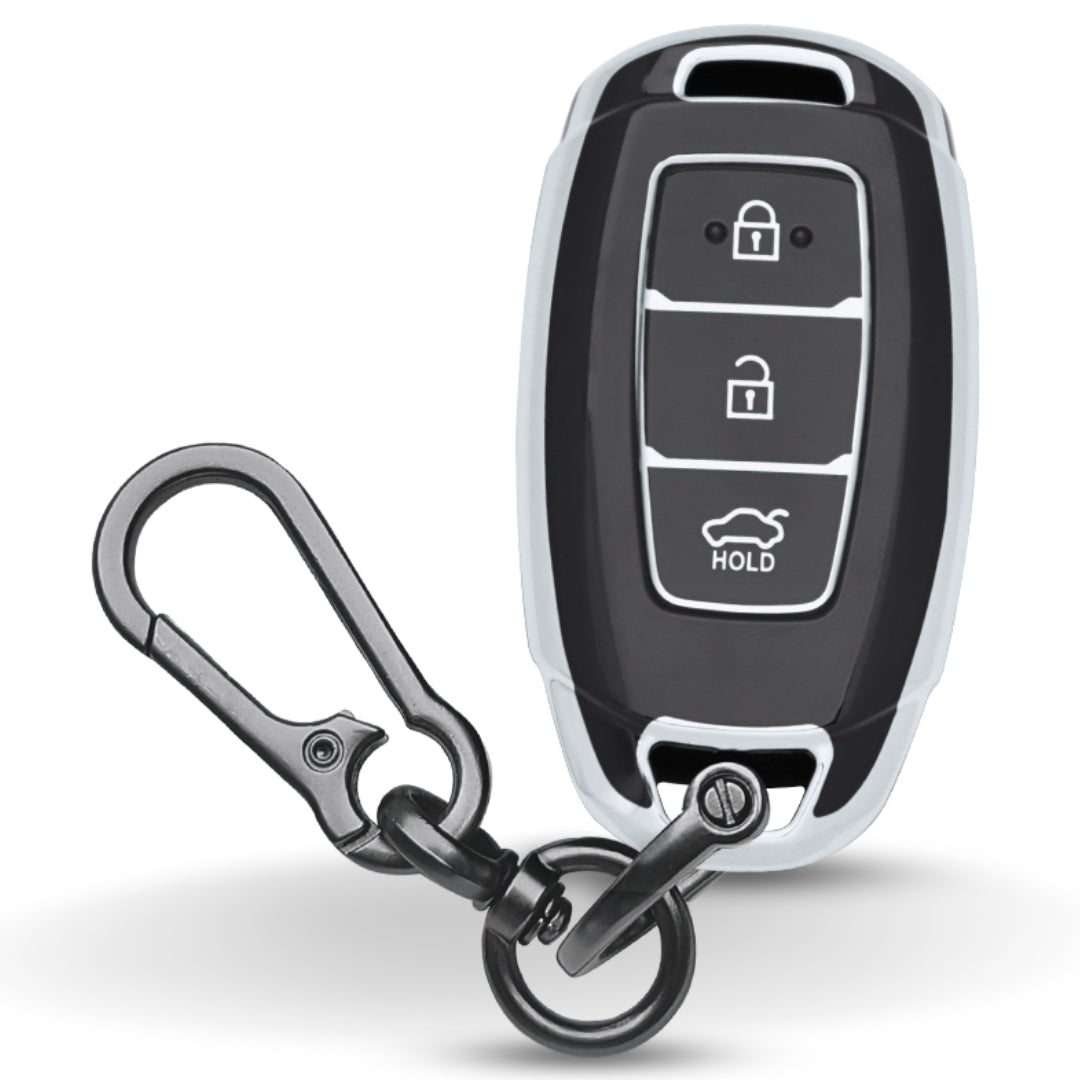Hyundai Silver Line TPU Cover with Keychain