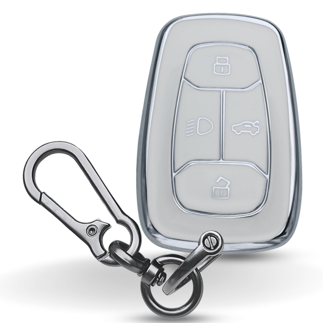 Tata Silver Line TPU Key Cover with Keychain
