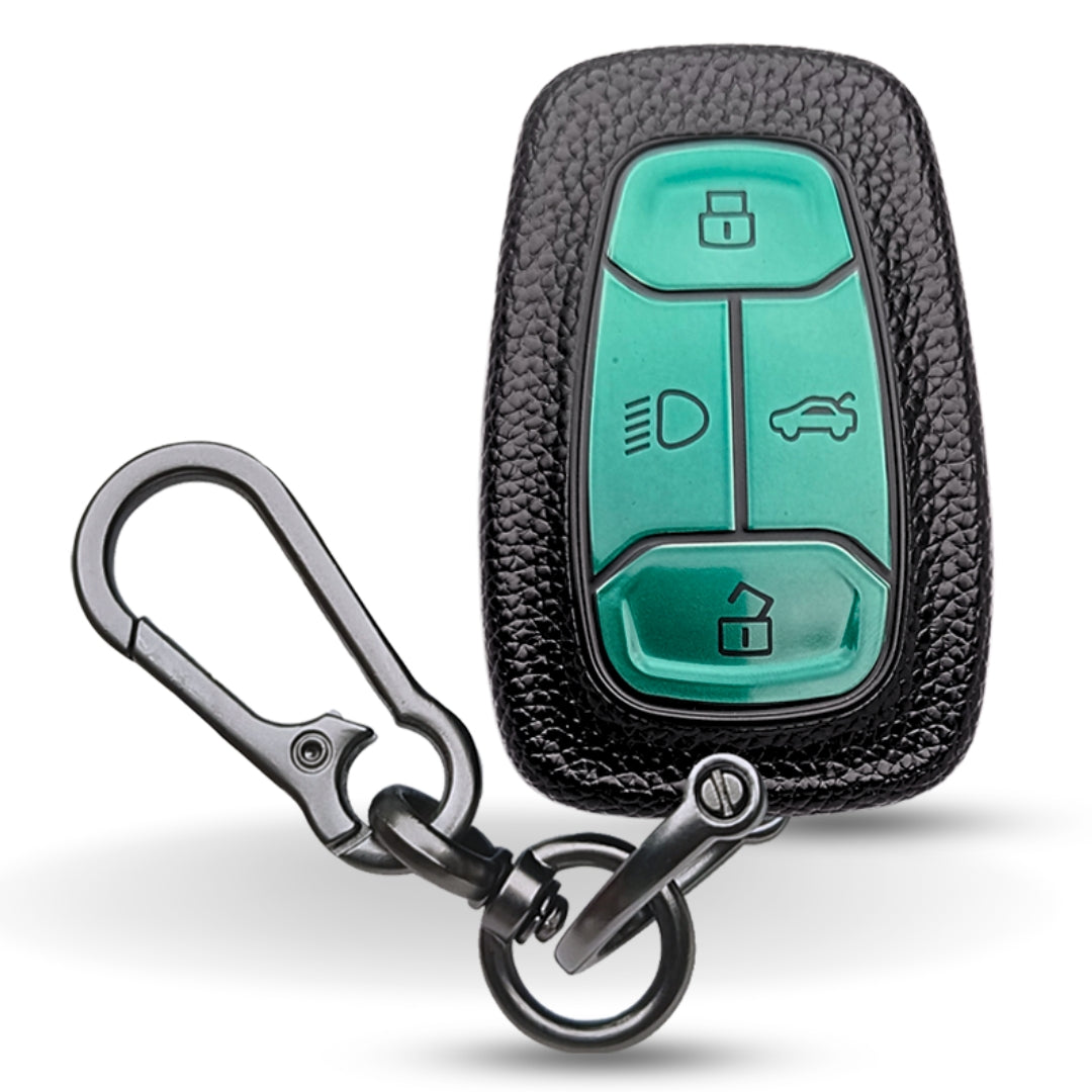 Tata TPU Leather Key Cover with Keychain (Type 1)