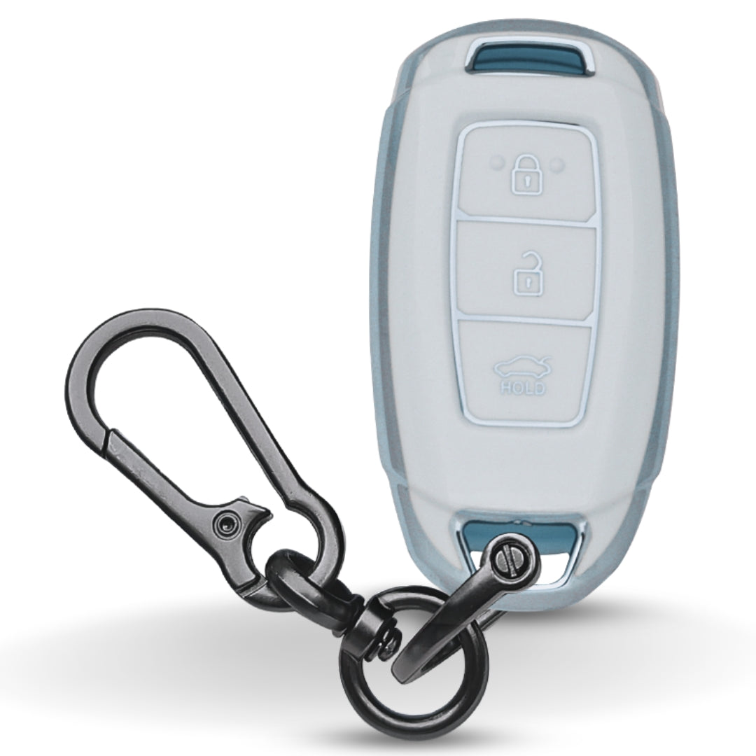 Hyundai Silver Line TPU Cover with Keychain