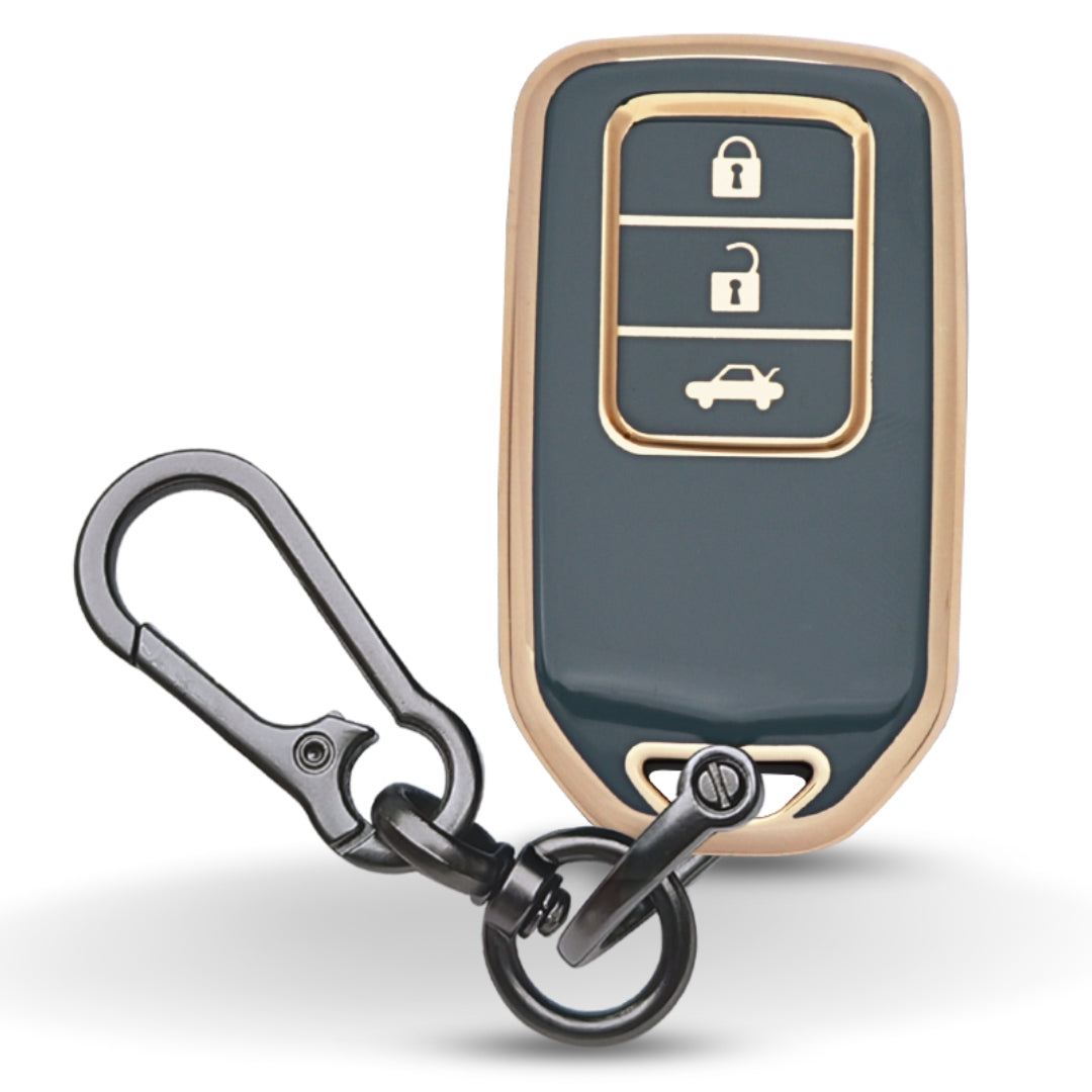 Honda Gold Line TPU Key Cover with Keychain