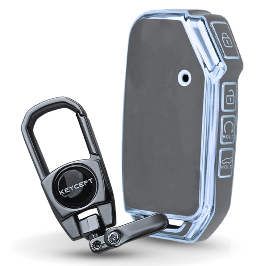 Kia Silver Line TPU Key Cover with Keychain