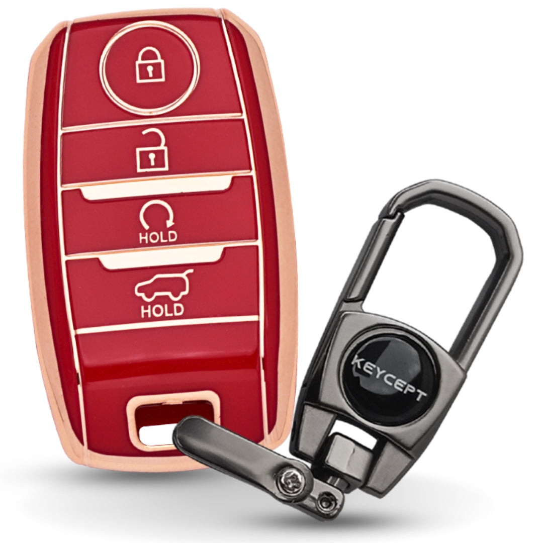 Kia Gold Line TPU Key Cover with Keychain (Type 2)
