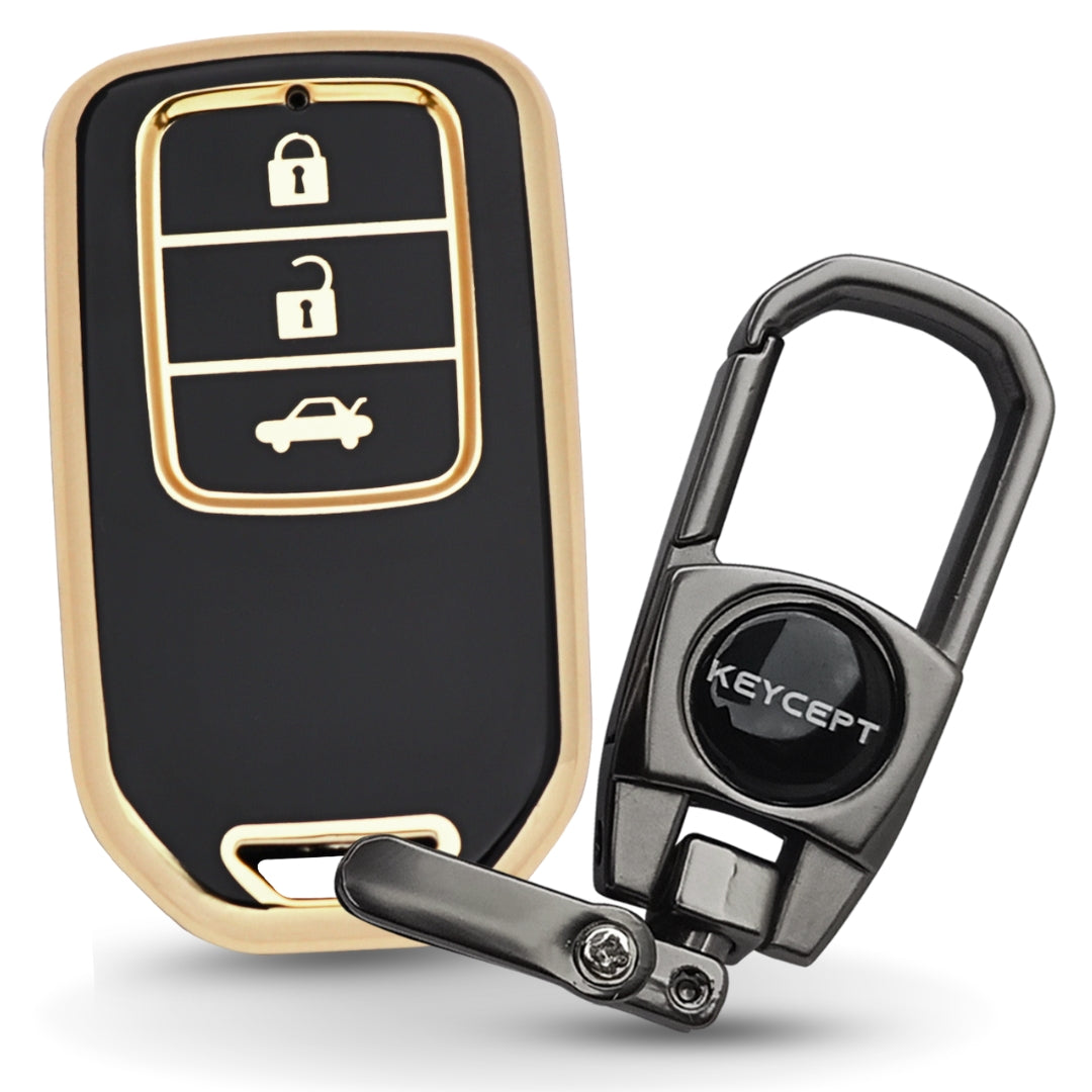 Honda Gold Line TPU Key Cover with Keychain (Type 2)