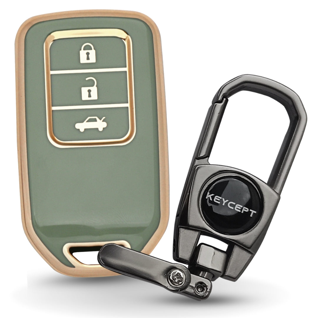 Honda Gold Line TPU Key Cover with Keychain (Type 2)