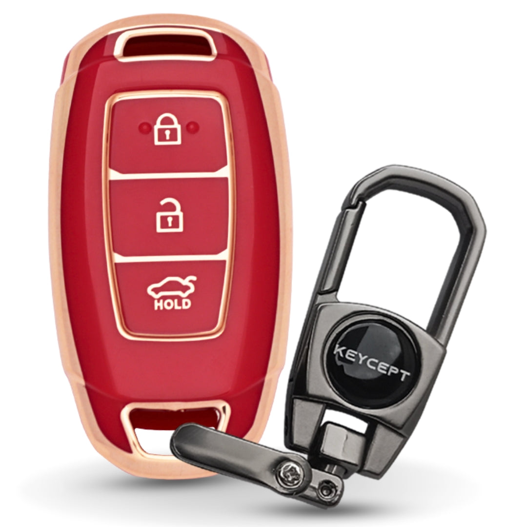 Hyundai Gold Line TPU Key Cover with Keychain (Type 2)