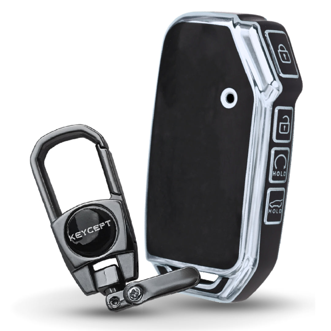 Kia Silver Line TPU Key Cover with Keychain