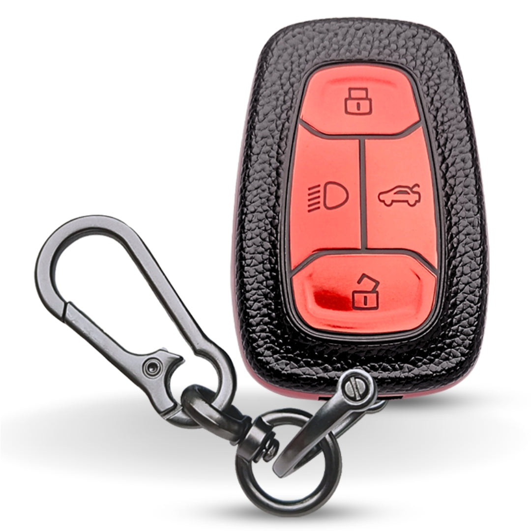 Tata TPU Leather Key Cover with Keychain (Type 1)