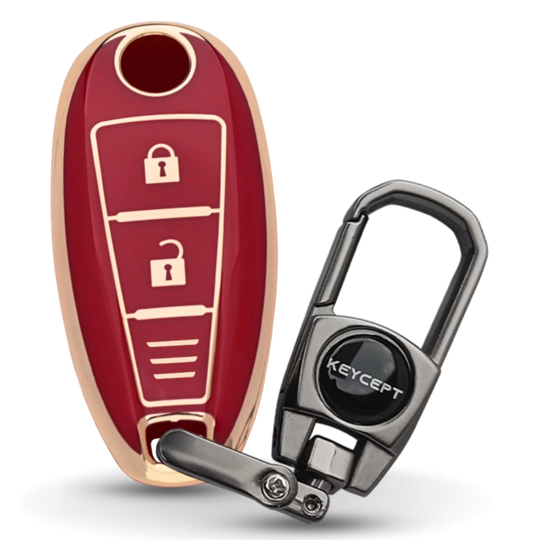Suzuki Gold Line TPU Key Cover with Keychain (Type 2)