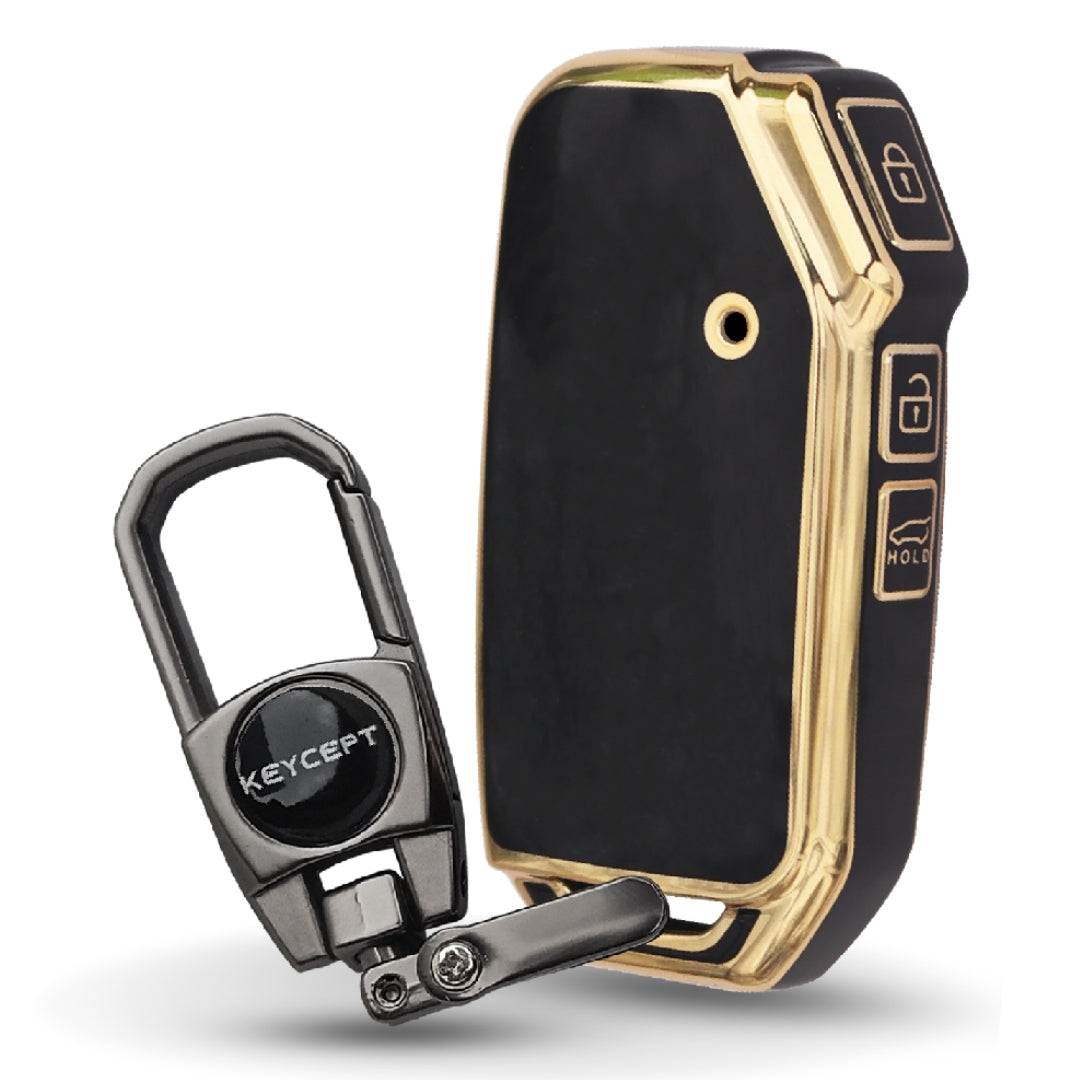 Kia Gold Line TPU Key Cover with Keychain (Type 2)