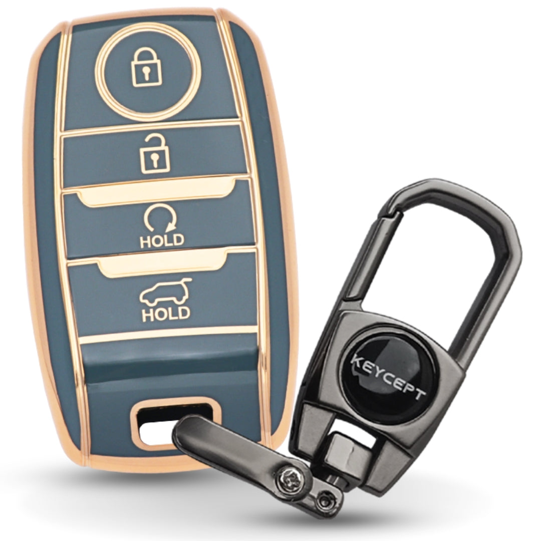 Kia Gold Line TPU Key Cover with Keychain (Type 2)