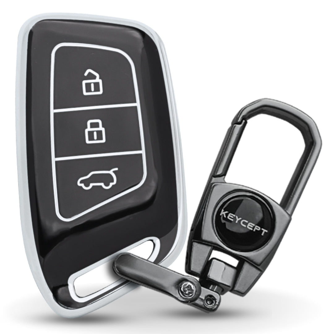 MG Silver Line TPU Key Cover with Keychain