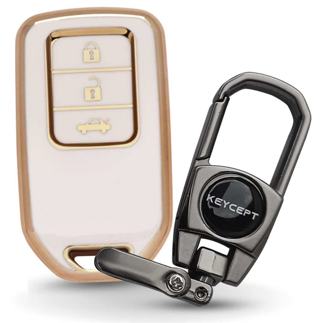 Honda Gold Line TPU Key Cover with Keychain (Type 2)