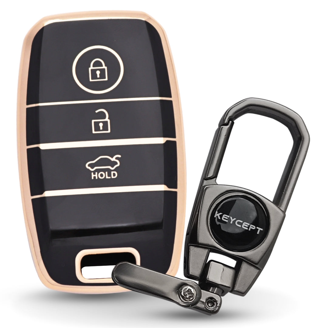 Kia Gold Line TPU Key Cover with Keychain (Type 2)