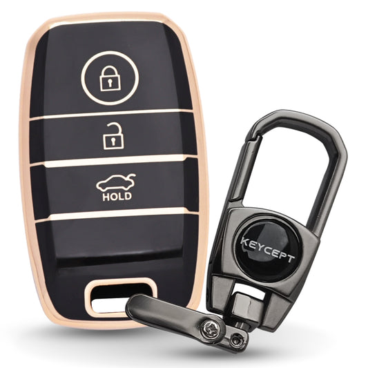 Kia Gold Line TPU Key Cover with Keychain (Type 2)