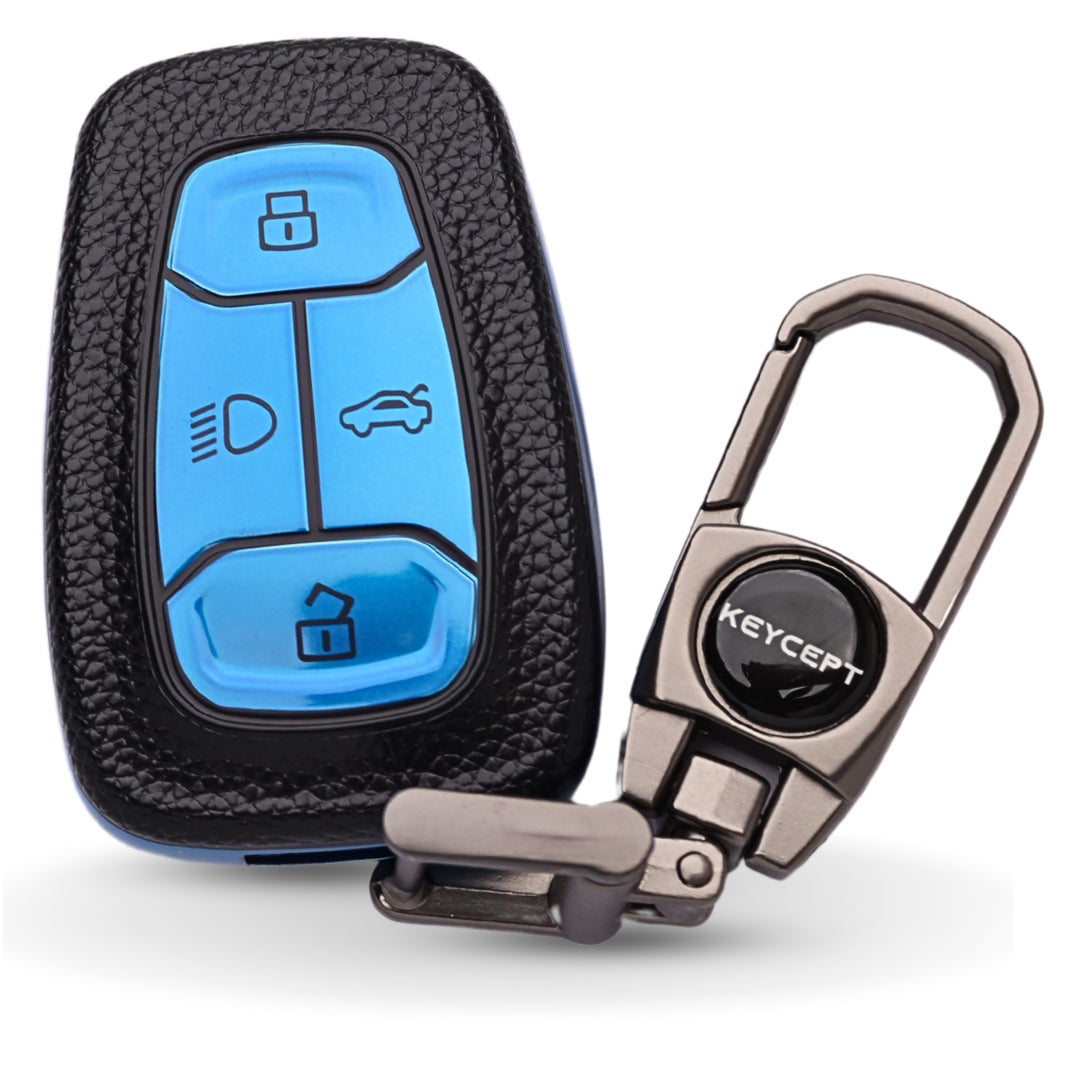Tata TPU Leather Key Cover with Keychain (Type 2)