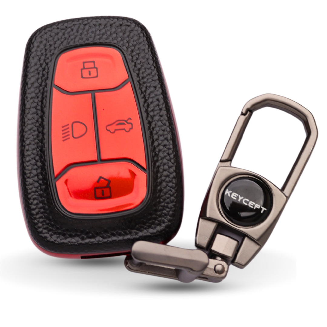 Tata TPU Leather Key Cover with Keychain (Type 2)