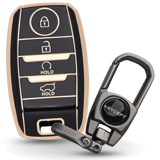 Kia Gold Line TPU Key Cover with Keychain (Type 2)