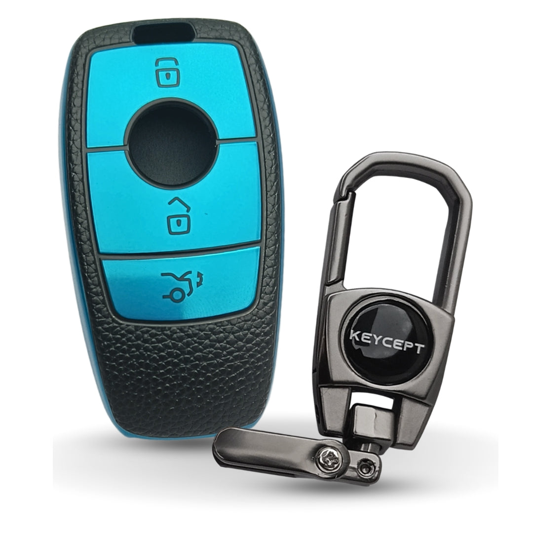 Mercedes Benz TPU Leather Key Cover with Keychain. (Type 2)