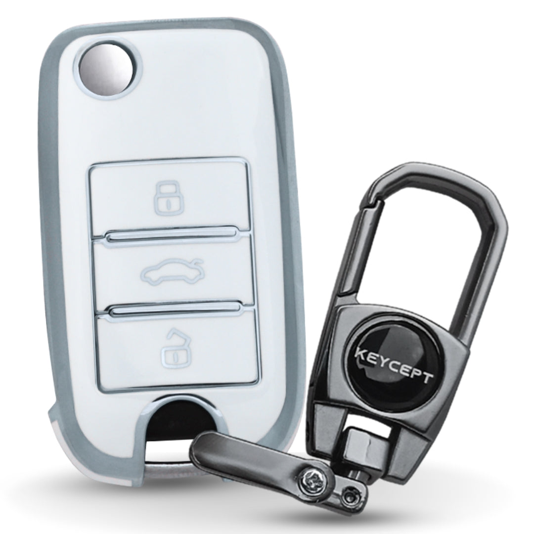 MG Silver Line TPU Key Cover with Keychain