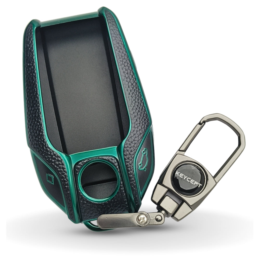 BMW TPU Leather Key Cover With Keychain. (Type 2)