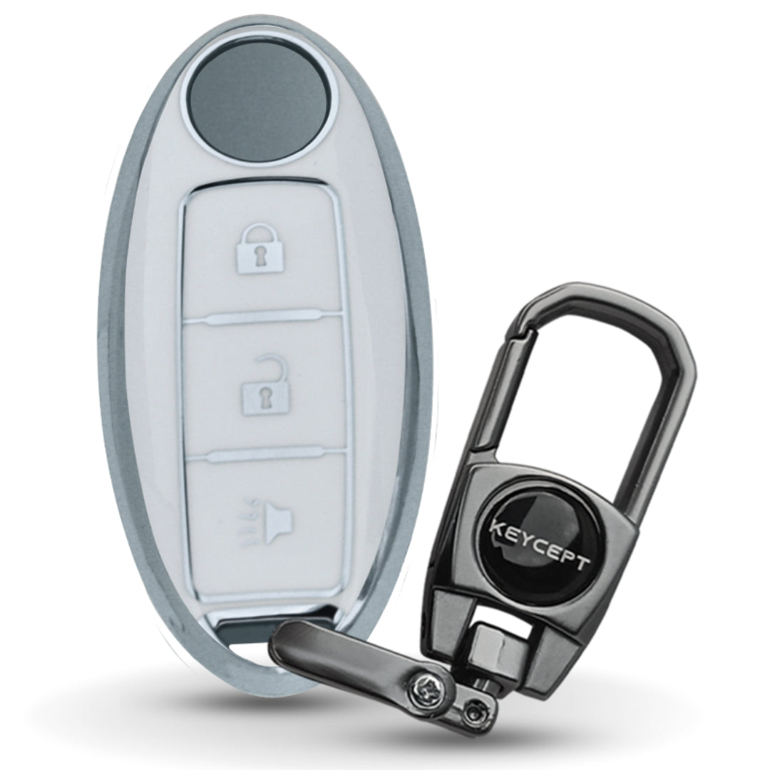 Nissan Silver Line TPU Key Cover with Keychain