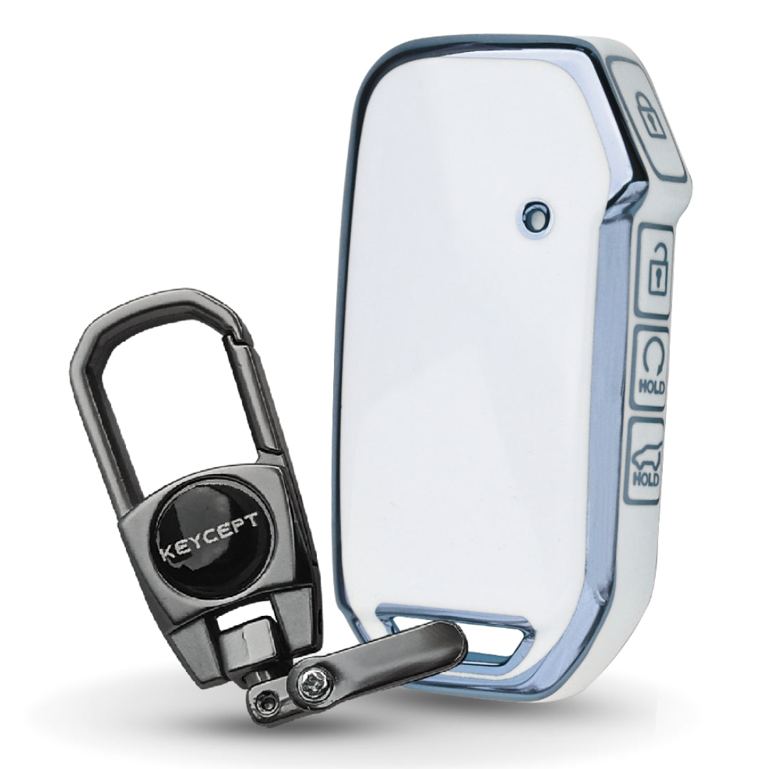 Kia Silver Line TPU Key Cover with Keychain