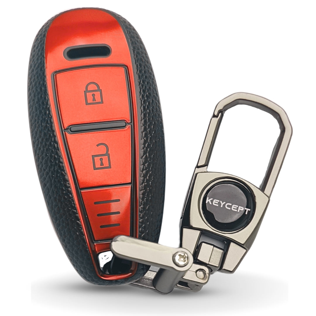 Suzuki TPU Leather Key Cover with Keychain (Type 2)