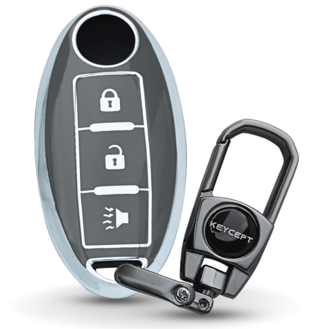 Nissan Silver Line TPU Key Cover with Keychain