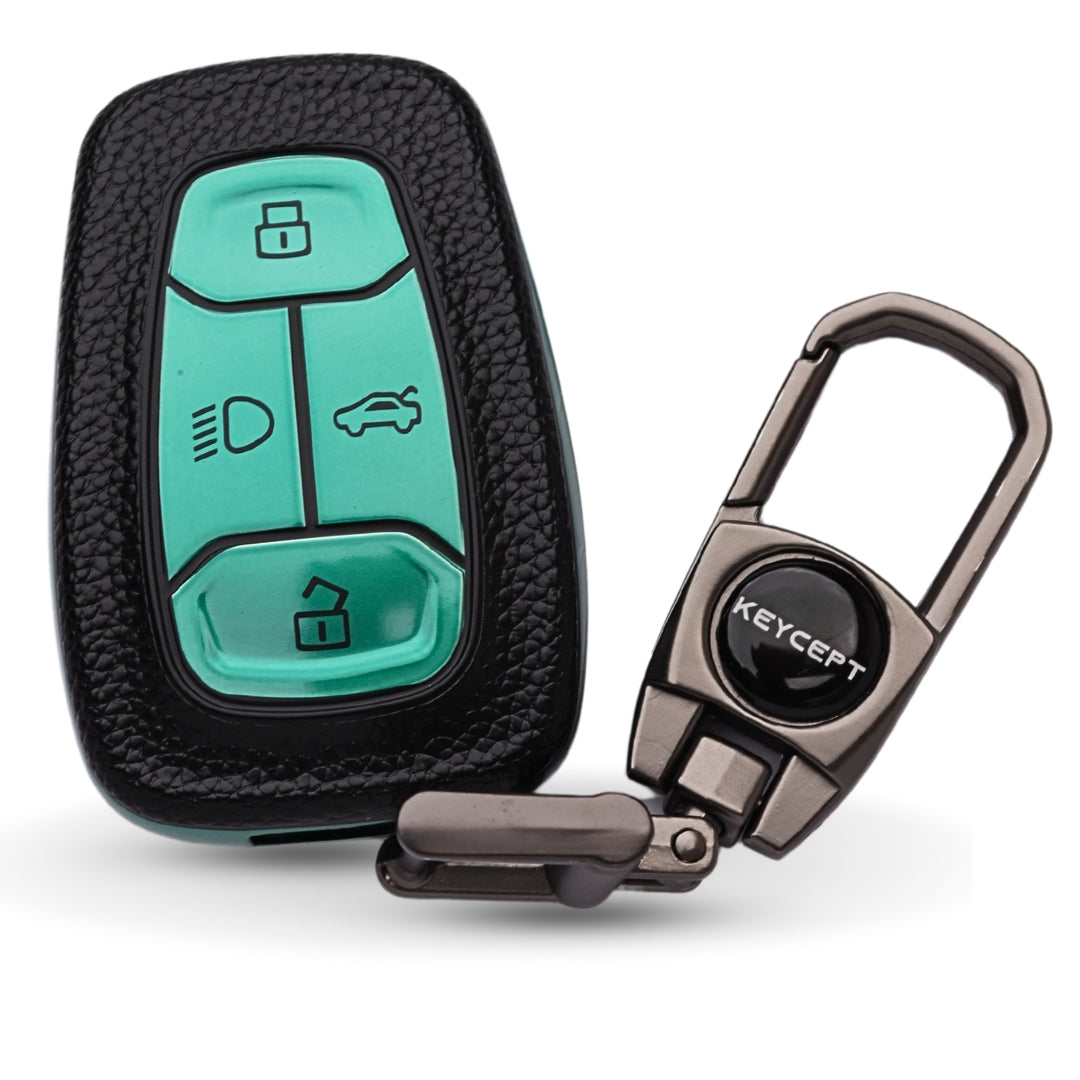 Tata TPU Leather Key Cover with Keychain (Type 2)