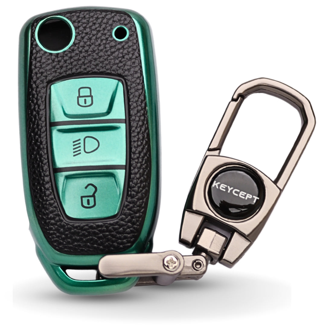 Tata TPU Leather Key Cover with Keychain (Type 2)