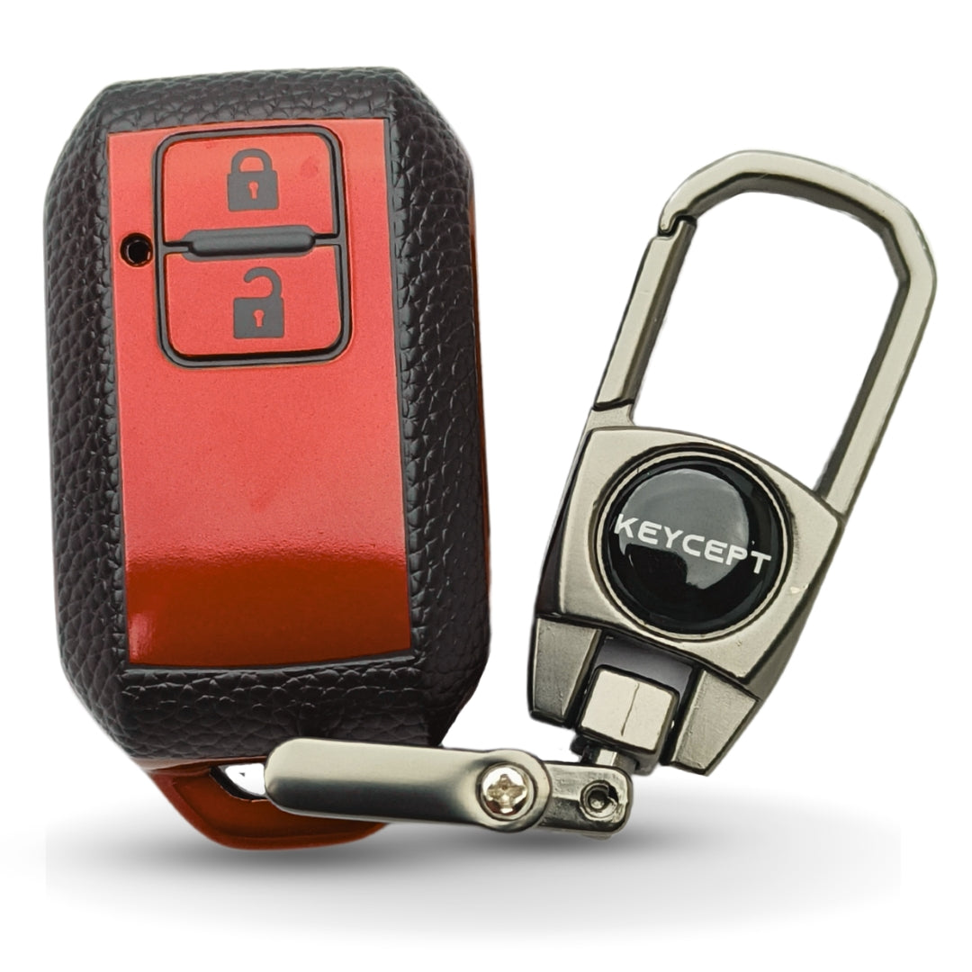 Suzuki TPU Leather Key Cover with Keychain. (Type 2)