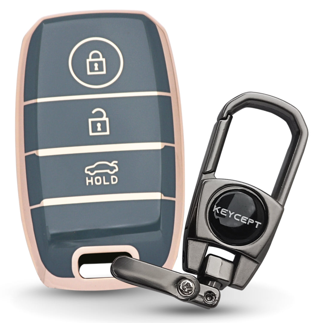 Kia Gold Line TPU Key Cover with Keychain (Type 2)