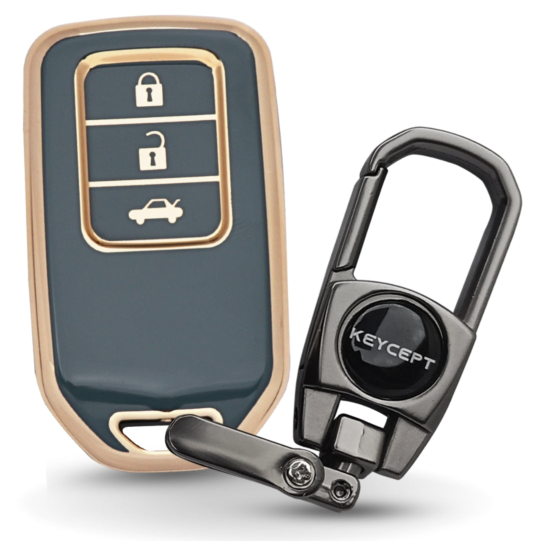 Honda Gold Line TPU Key Cover with Keychain (Type 2)