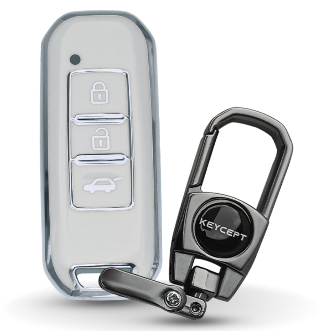 MG Silver Line TPU Key Cover with Keychain
