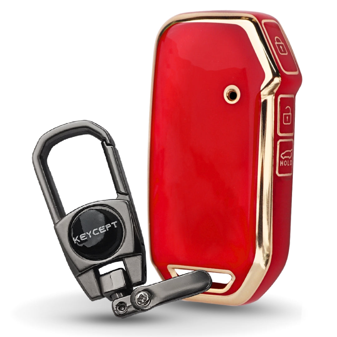 Kia Gold Line TPU Key Cover with Keychain (Type 2)