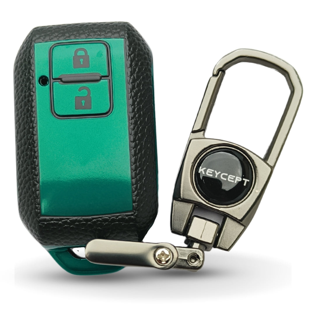 Suzuki TPU Leather Key Cover with Keychain. (Type 2)
