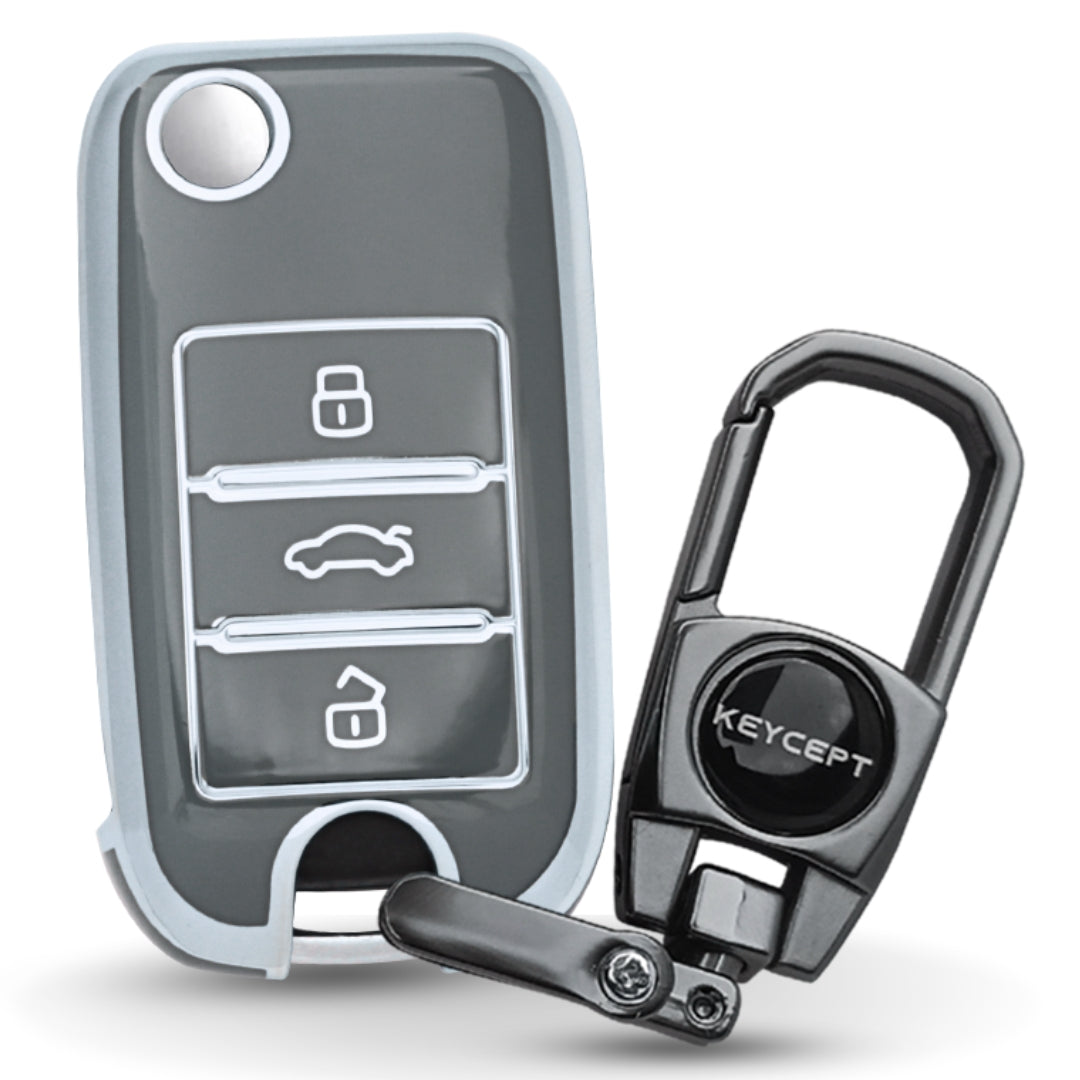 MG Silver Line TPU Key Cover with Keychain