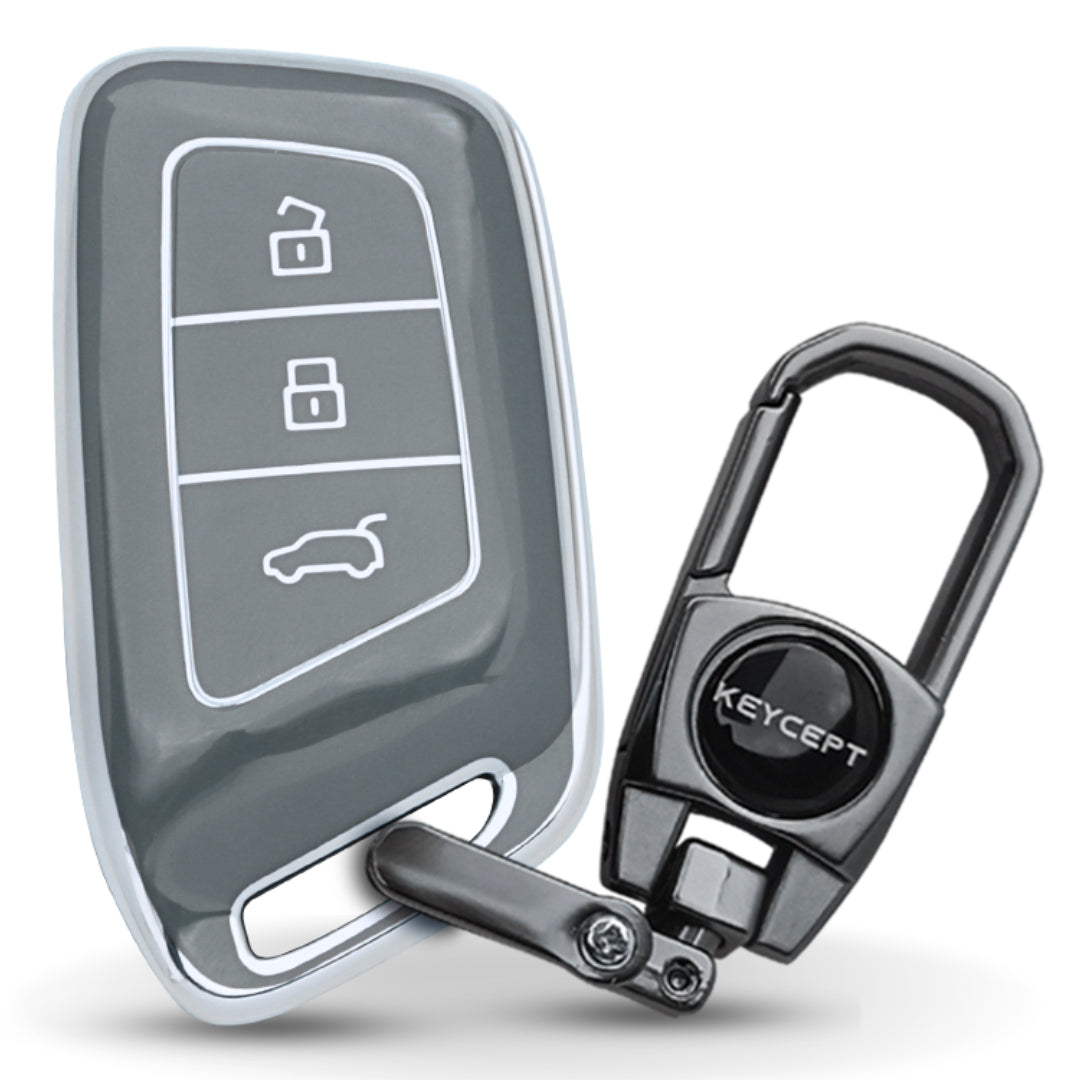 MG Silver Line TPU Key Cover with Keychain