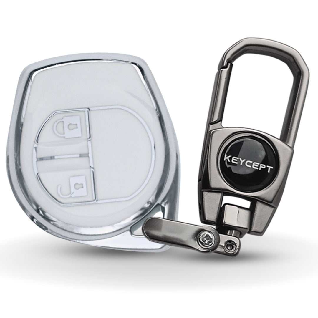Suzuki Silver Line TPU Key Cover with Keychain