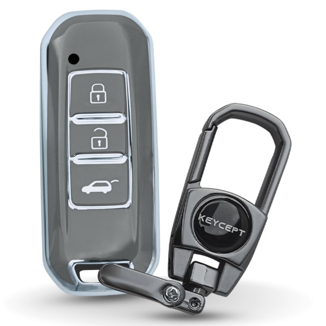 MG Silver Line TPU Key Cover with Keychain