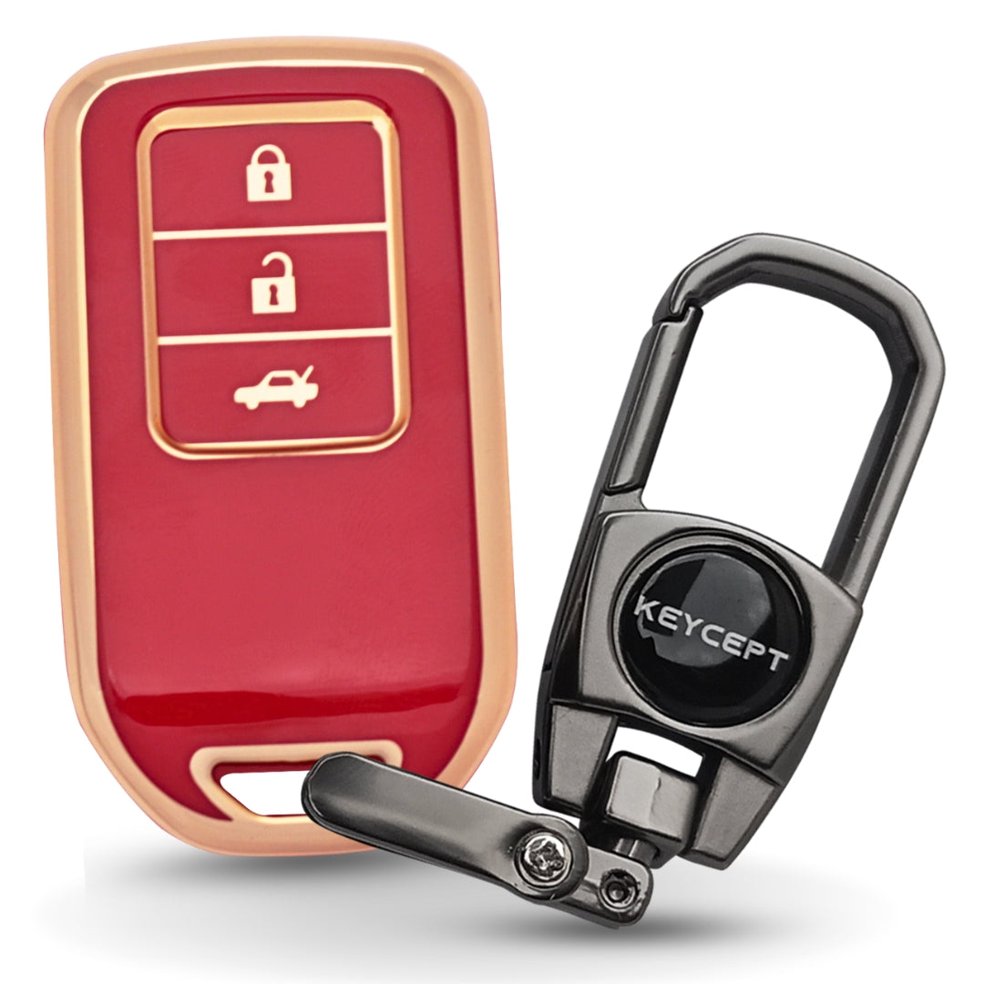 Honda Gold Line TPU Key Cover with Keychain (Type 2)