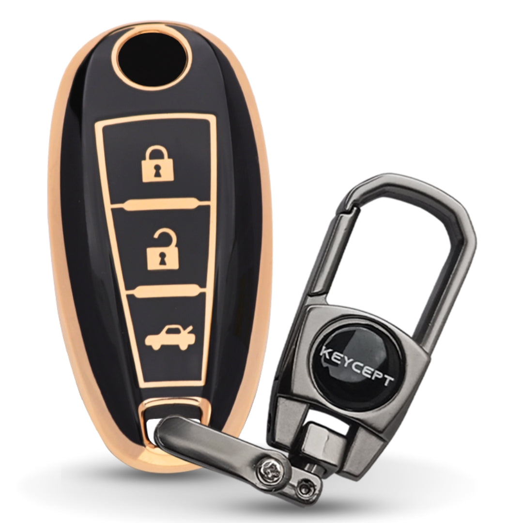 Suzuki Gold Line TPU Key Cover with Keychain (Type 2)