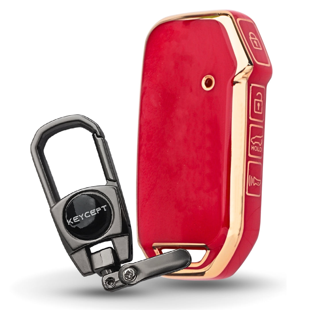 Kia Gold Line TPU Key Cover with Keychain (Type 2)