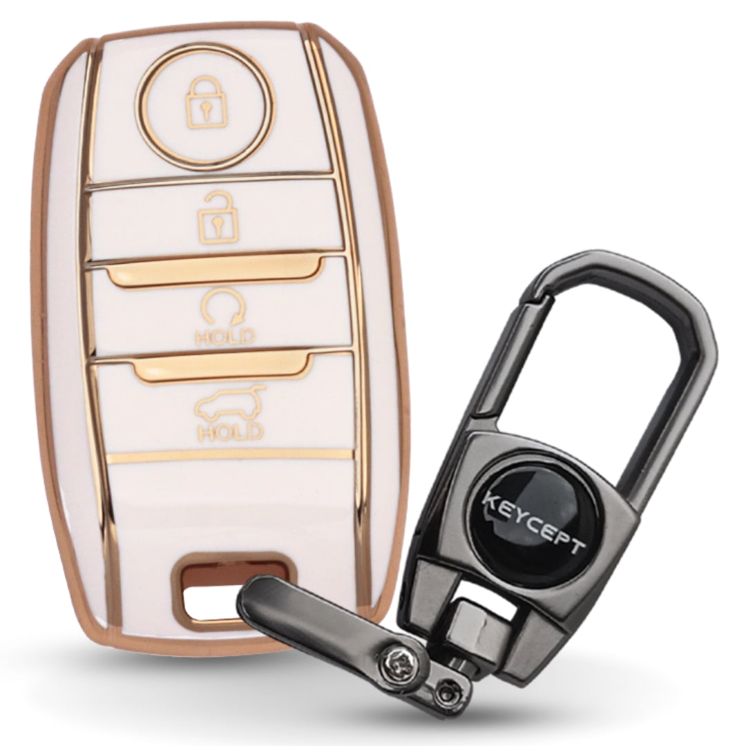 Kia Gold Line TPU Key Cover with Keychain (Type 2)